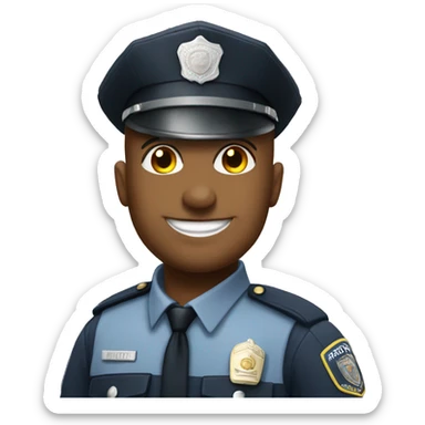 officer white bald police smiling  sticker