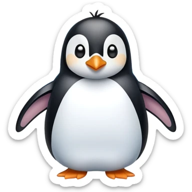 Pinguin with skies sticker