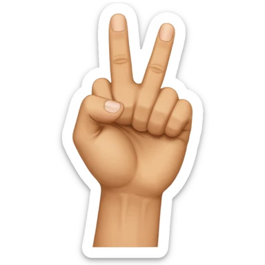 El işareti yumruk yap. Baş parmağı işaret ve orta parmağın arasından çıksın  sticker