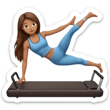 Pilates girl tan skin and brown long hair  sticker