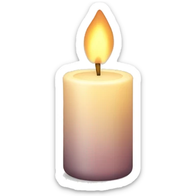 Candle in a powder-colored glass sticker