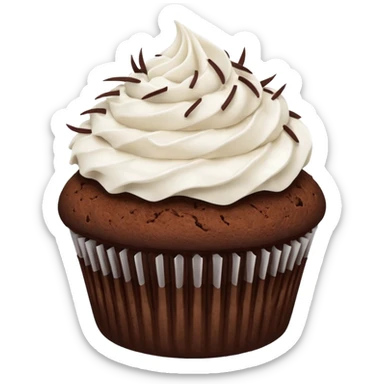 Chocolate cupcake with coconut frosting & coconut flakes sticker