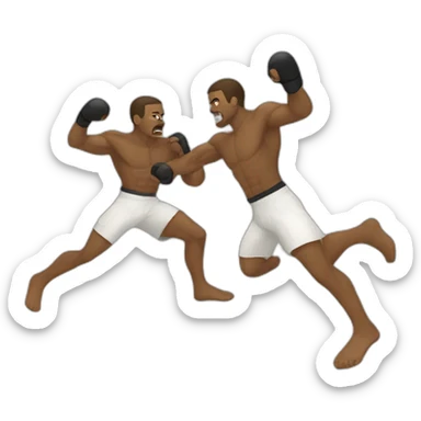 2 man fight sticker