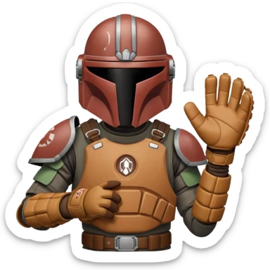 Mandalorian with a Catcher's mitt sticker