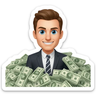 Greedy money sticker