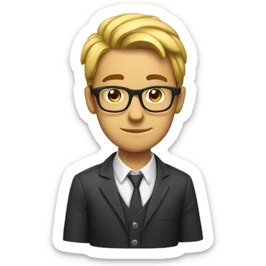 Nerd pushing glasses up sticker