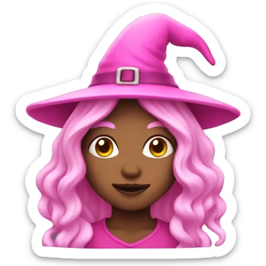 Pink witch sticker