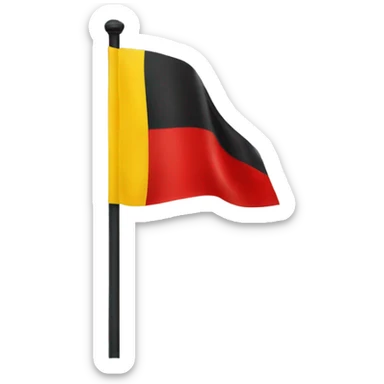 Black and red flag with yellow circle in middle sticker