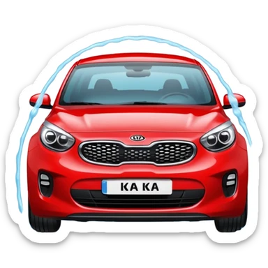 red kia car n wash shop sticker