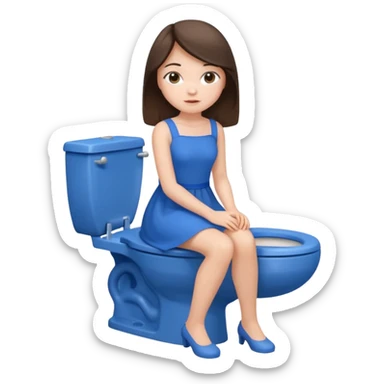 Brunette Girl on toilet sticker