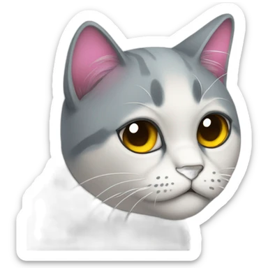 Gato arcoiris con cara triste sticker