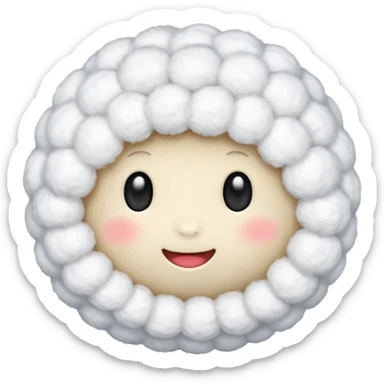 Cotton, soft fluffy ball sticker