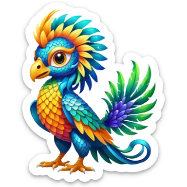 Tropical Exotic Fakémon-fantasy-creature, full body sticker