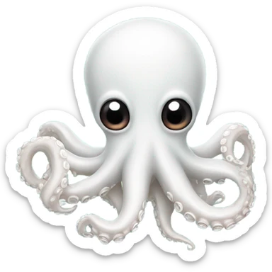 white octopus with only one tentacle  sticker