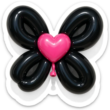 gothic hair clip, shiny, inflated look, playful, exaggerated features, black and pink sticker