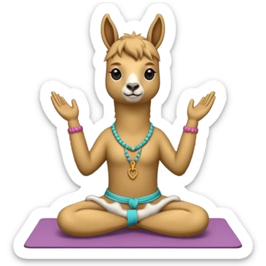 llama doing yoga sticker