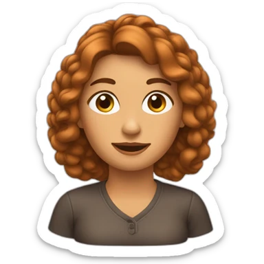 Maman cheveux brun sticker