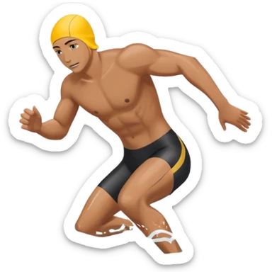 person swimming in water doing freestyle sticker