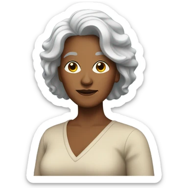 Brown mature woman with locks sticker