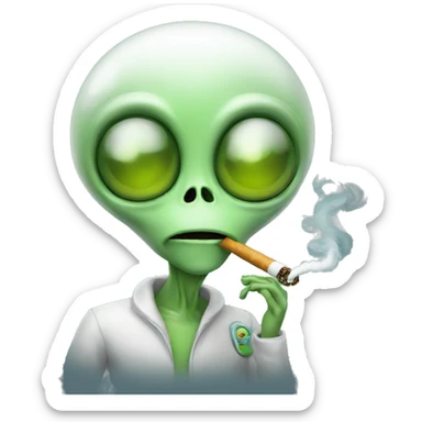 Alien smoking  sticker