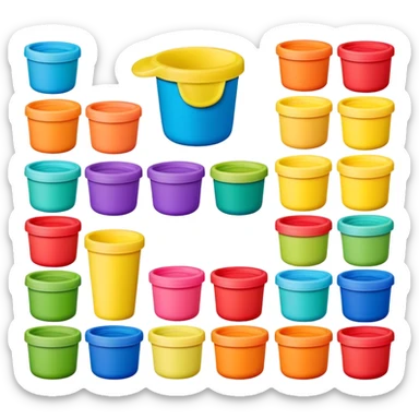 Play-Doh containers with colorful clay sticker