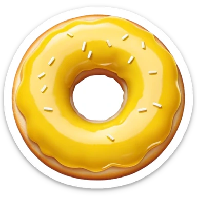 Mouth drooling over a lemon doughnut sticker