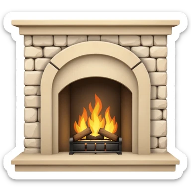 Pale beige Fireplace sticker