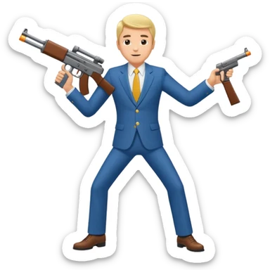 Yodeling mountain climber in Switzerland with a machine gun pointing to the right, full body. in the style of your bleeding skull art make him look like the price is right game sticker