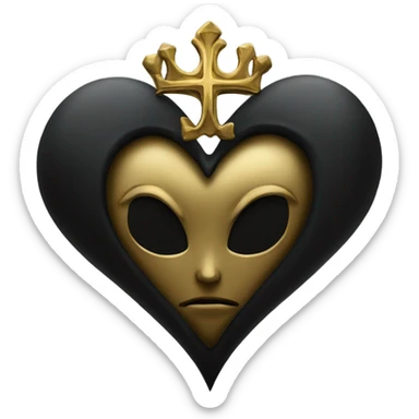 gothic black and gold holy heart sticker