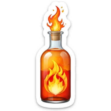 bottle on fire sticker
