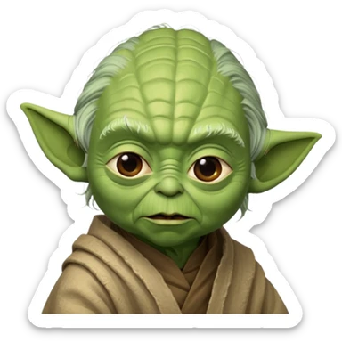 Yoda talking while facing to th right sticker