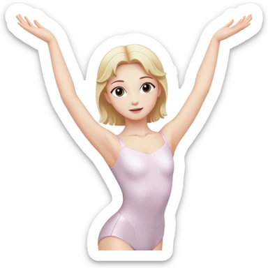 female ballet dancer, blond hair, arms raised, no pink color sticker