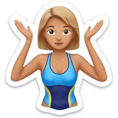 Water aerobics lady sticker