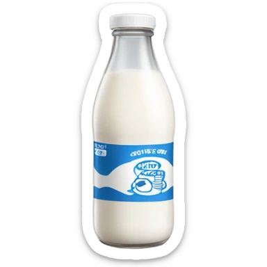 The buy sucks a bottle of milk sticker