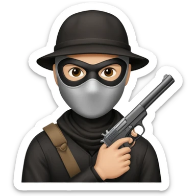 Robber,Knave. Half body sticker