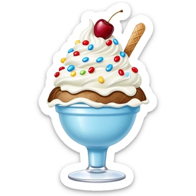 Light blue ice cream sundae sticker