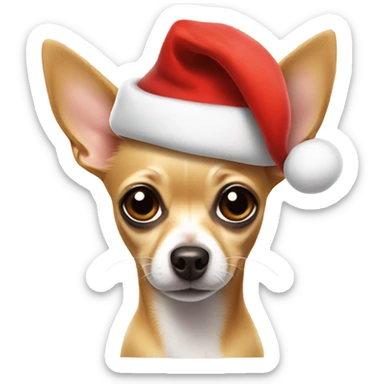Chihuahua wearing Santa hat sticker