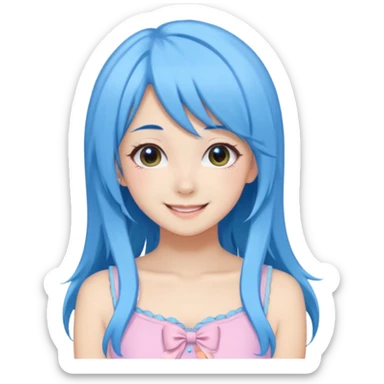 Blue Pastel Gyaru Summer Girl sticker