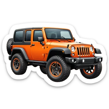 Orange jeep wrangler sticker