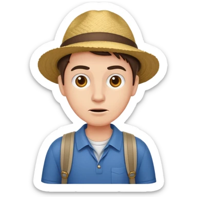 confused tourist full body, normal clothes sticker