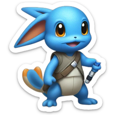 Mudkip with lightsaber sticker