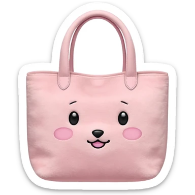 Aesthetic pink plush tote bag sticker