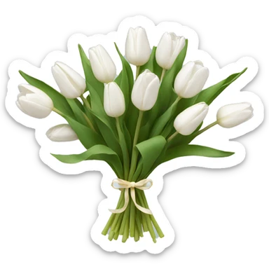 white tulip bouquet  sticker