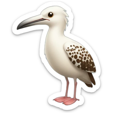 brown and white speckled sea bird with legs sticker