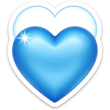 Azure color heart sticker