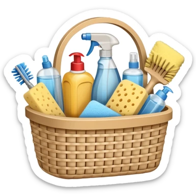 cleaning basket with nuteral color sticker