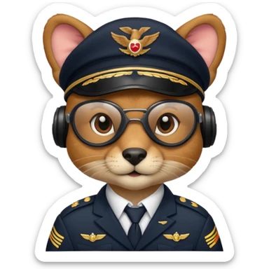 pilot uniformed animal with bandanna sticker