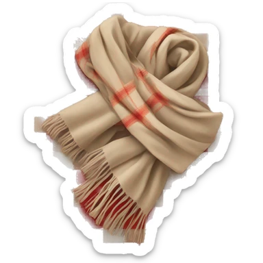 scarf in beige and red plaid sticker
