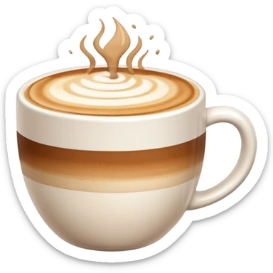 Cappuccino in giant white mug without a face on it sticker