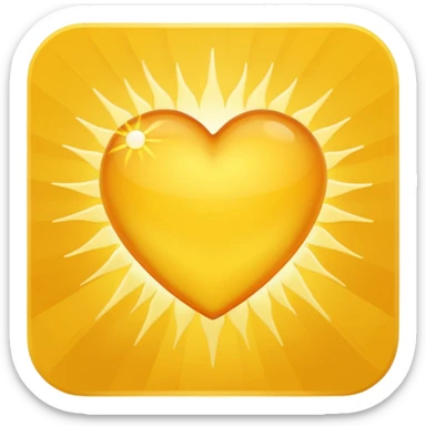 yellow heart with a sun and rays sticker